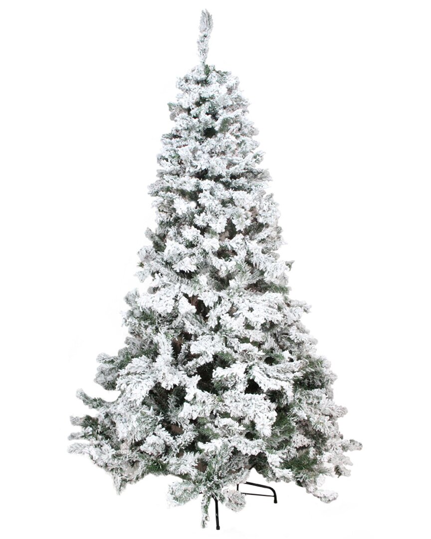 NORTHLIGHT NORTHLIGHT 7.5FT GREEN HEAVILY FLOCKED PINE MEDIUM ARTIFICIAL CHRISTMAS TREE