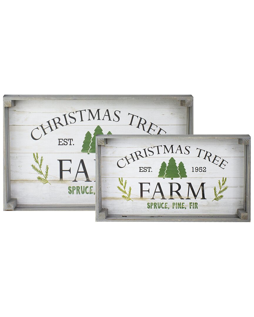 NORTHLIGHT NORTHLIGHT SET OF 2 FARM FRESH CHRISTMAS DISPLAY TREES