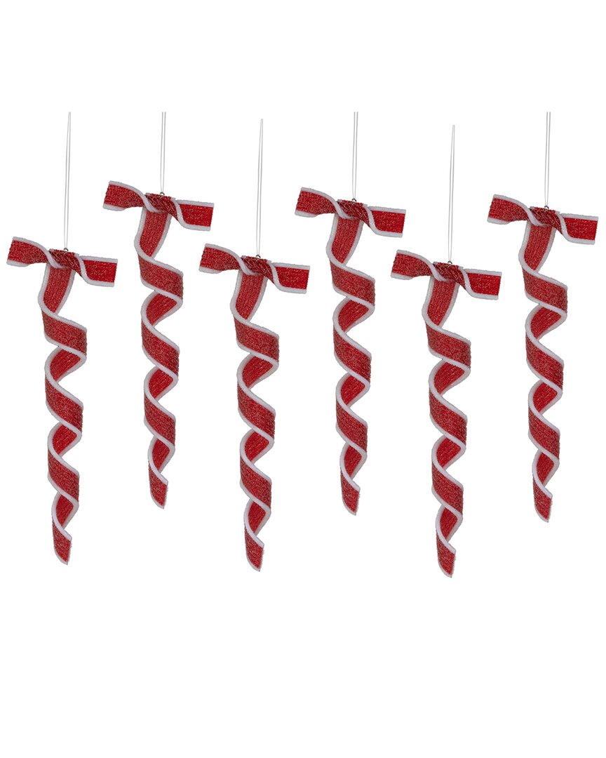 Northlight 6ct Frosted Candy Twist Christmas Ornaments