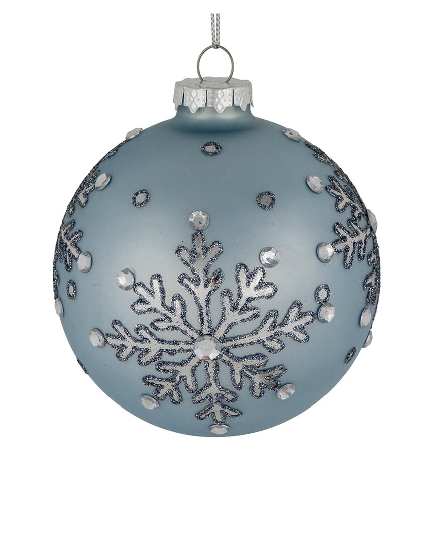 Northlight Set Of 2 Jeweled Reflective Snowflake Ornaments