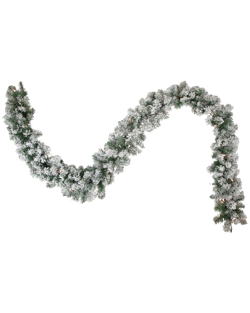 Shop Northlight 9ft Pre-lit Flocked Madison Pine Artificial Christmas Tree