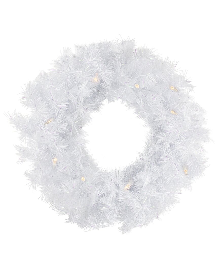 Shop Northlight Pre-lit White Alaskan Pine Artificial Christmas Wreath