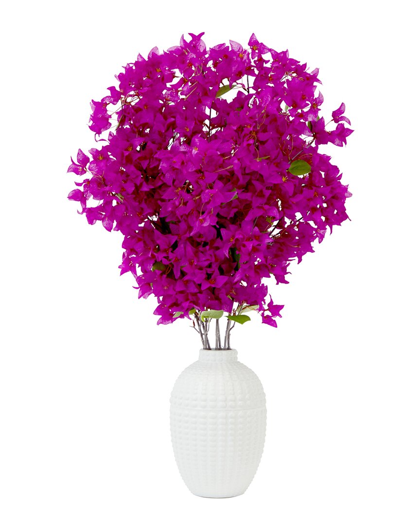 Shop Nearly Natural 40in Artificial Bougainvillea Arrangement With Vase In Pink