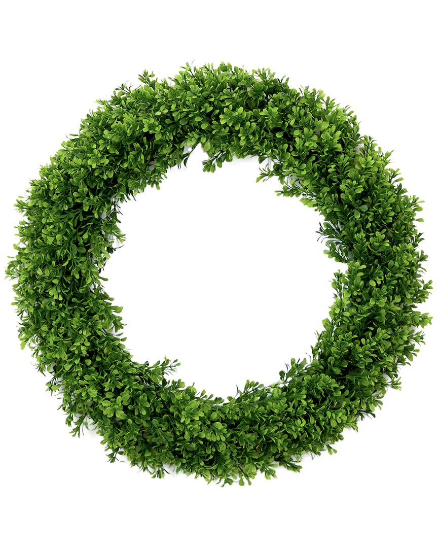 Nearly Natural 20in Artificial Boxwood Wreath In Green