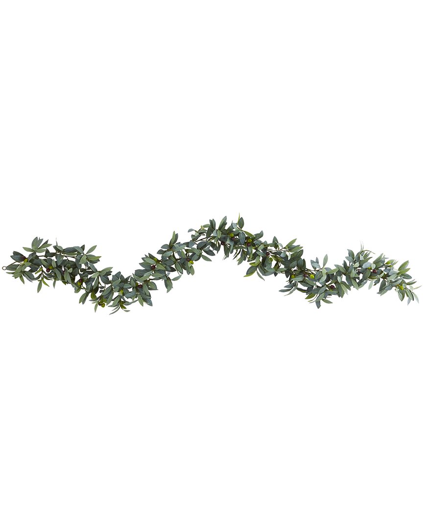 Nearly Natural 6.5ft Olive Artificial Garland In Green