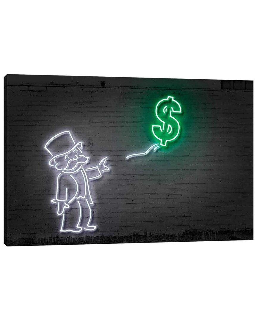 Icanvas Rich Uncle Pennybags (aka Mr. Monopoly) With A Bal By Octavian Mielu Wall Art