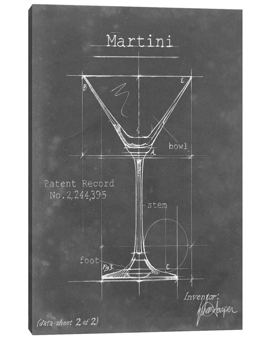 Icanvas Barware Blueprint V By Ethan Harper Wall Art