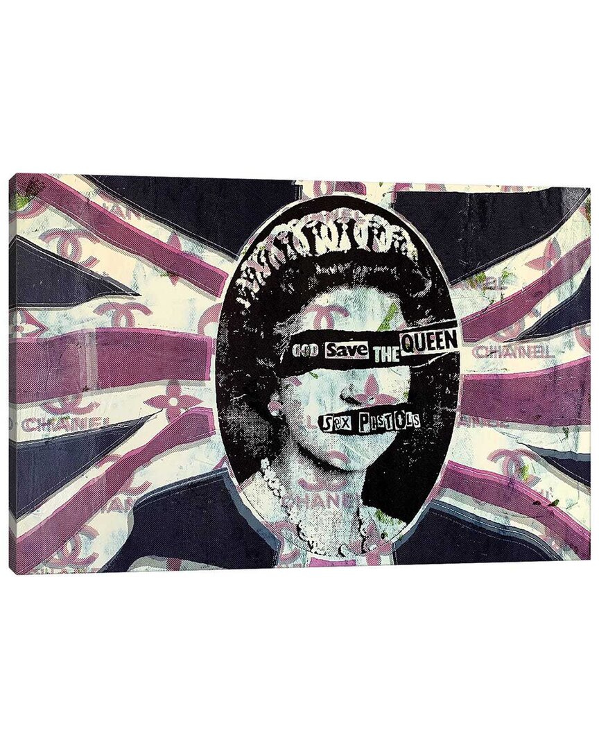 Icanvas God Save The Queen In Pink By Taylor Smith Wall Art