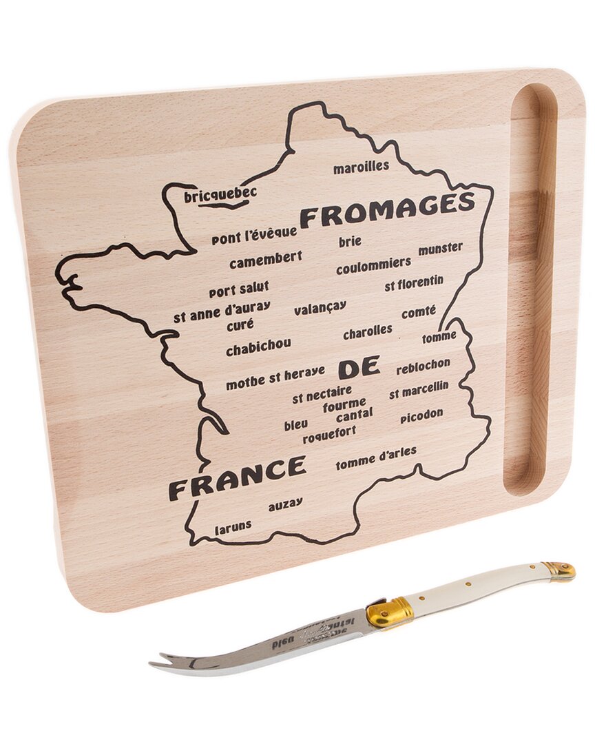 Jean Dubost Laguiole 2pc Map Of France Cheese Set