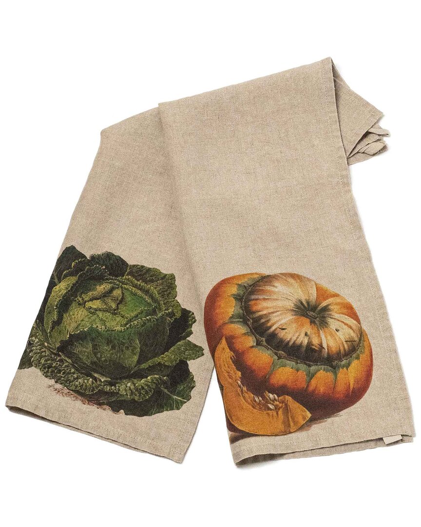 Linoroom Set Of 2 Pumpkin & Cabbage Tea Towels