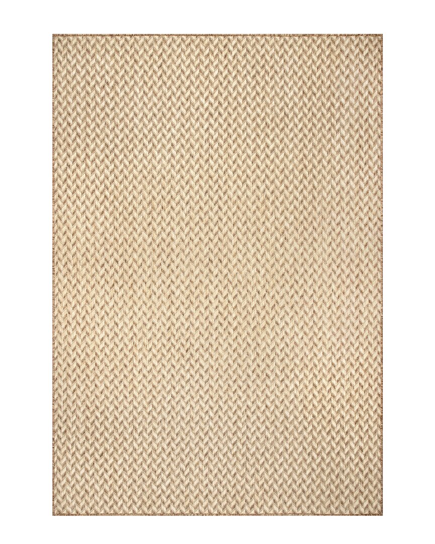 Nuloom Camryn Abstract Herringbone Indoor/outdoor Rug In Beige