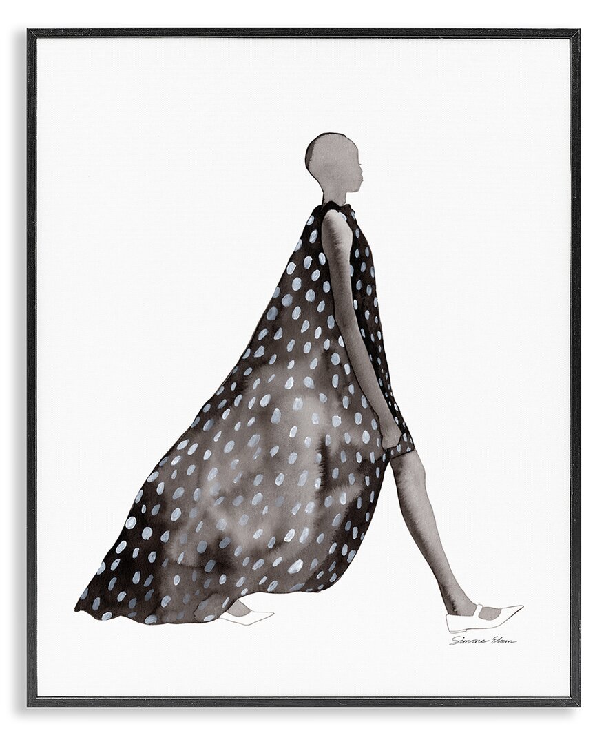 Stupell Industries Fashion Silhouette Girl Framed Giclee Art In Black