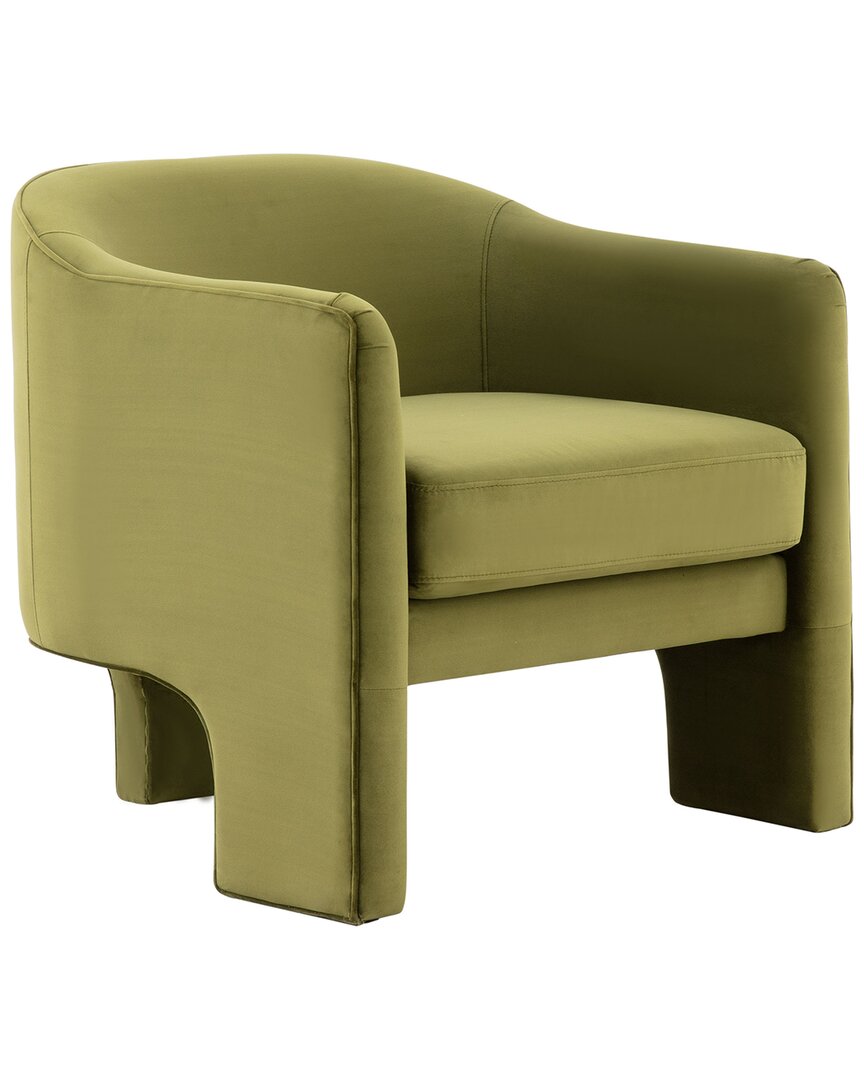 Safavieh Couture Londyn Velvet Accent Chair In Olive