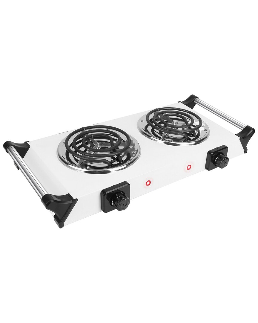 Fresh Fab Finds Electric Dual Burner Portable Hot Plate Stove Countertop In White