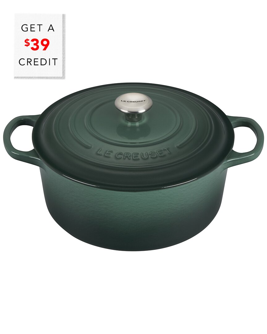 Le Creuset 4.5 Qt Signature Round Dutch Oven With $39 Credit In Green