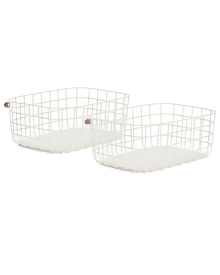 Open Spaces Set Of 2 Large Baskets In White