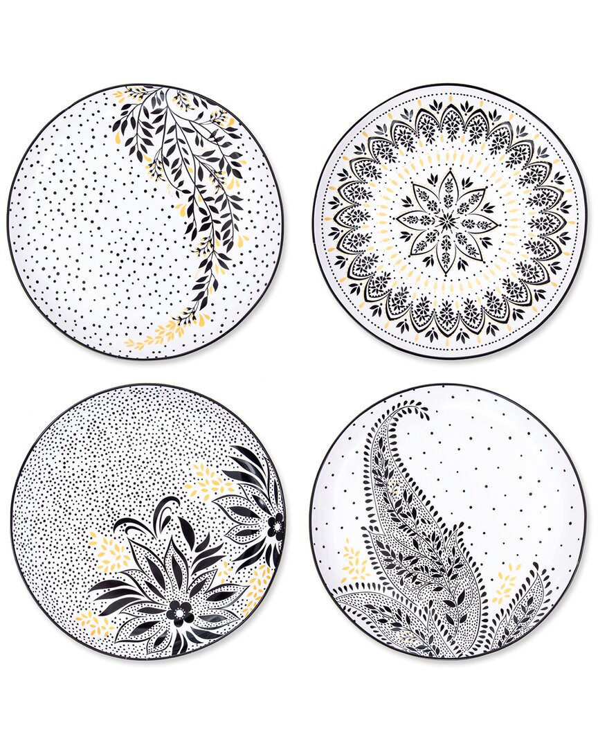 Portmeirion Set Of 4 Artisanne Noir Salad Plates