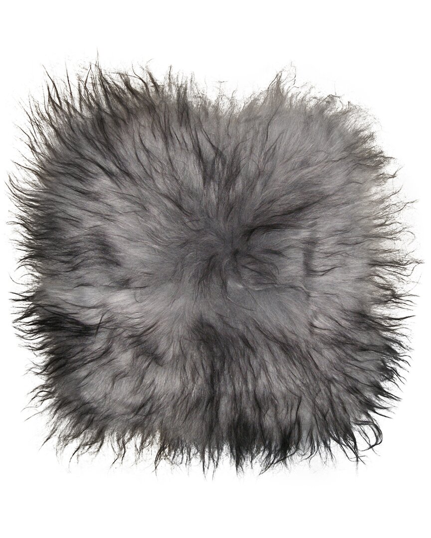 Natural Group Icelandic Sheepskin Square Chair Pad In Silver