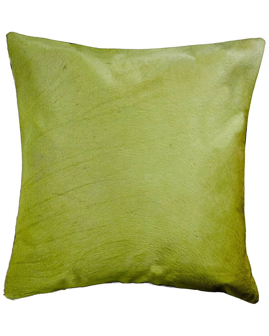 Shop Natural Group Torino Cowhide Pillow In Green