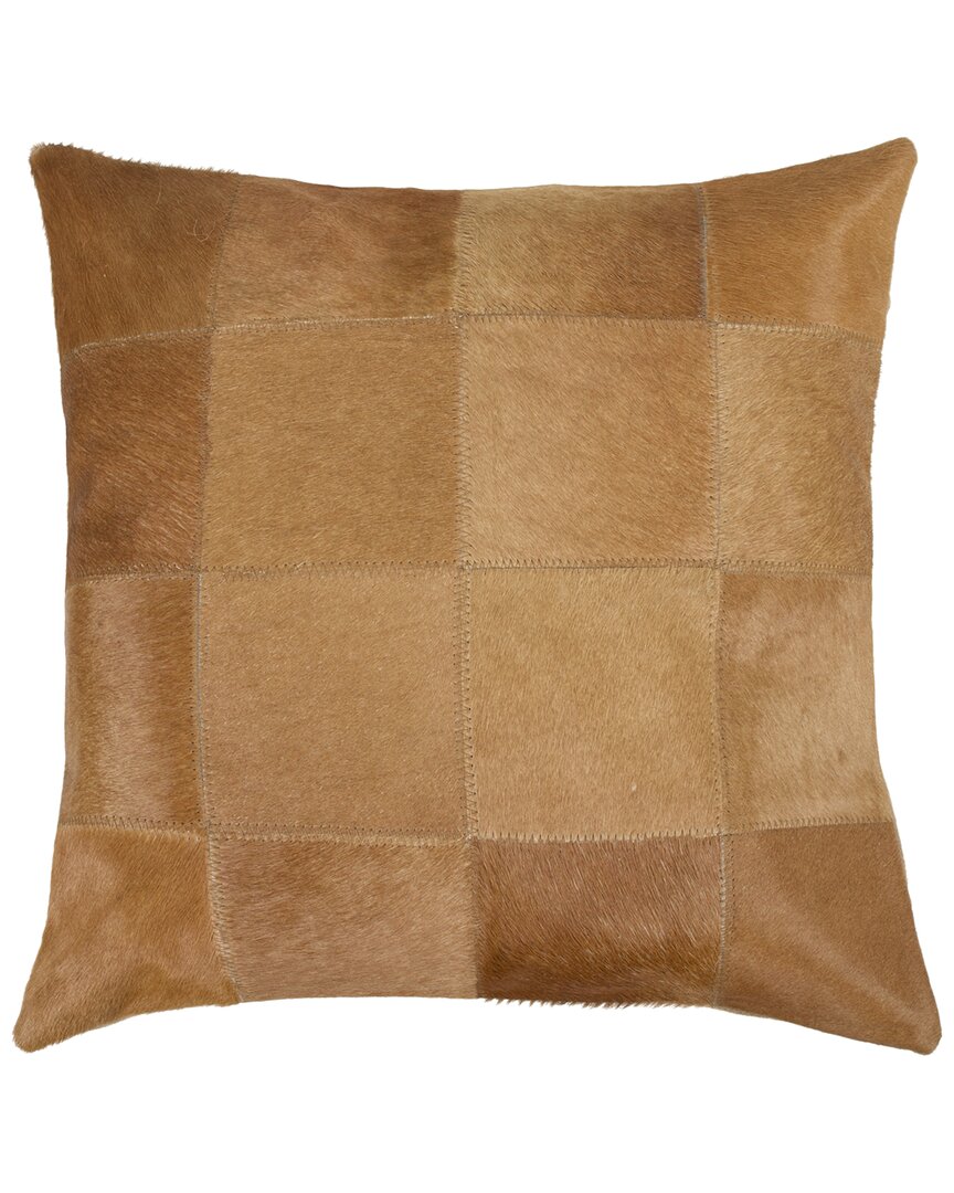 Natural Group Torino Patchwork Cowhide Pillow In Brown
