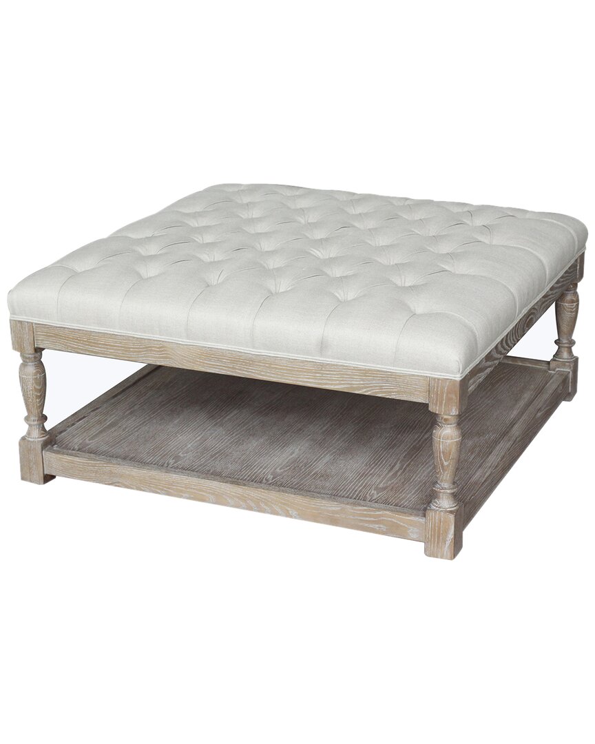 Shatana Home Athena Square Linen Coffee Table In White