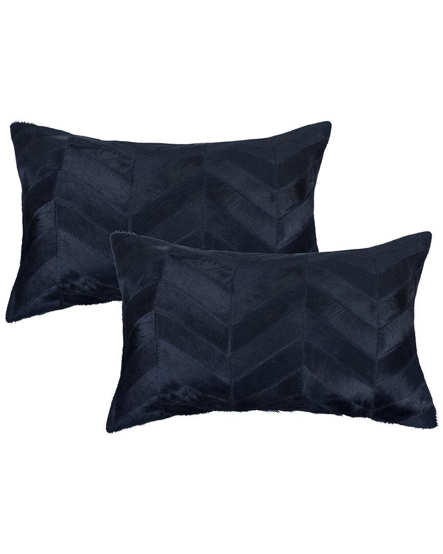 Natural Group Pack Of 2 Torino Chevron Pillow In Black