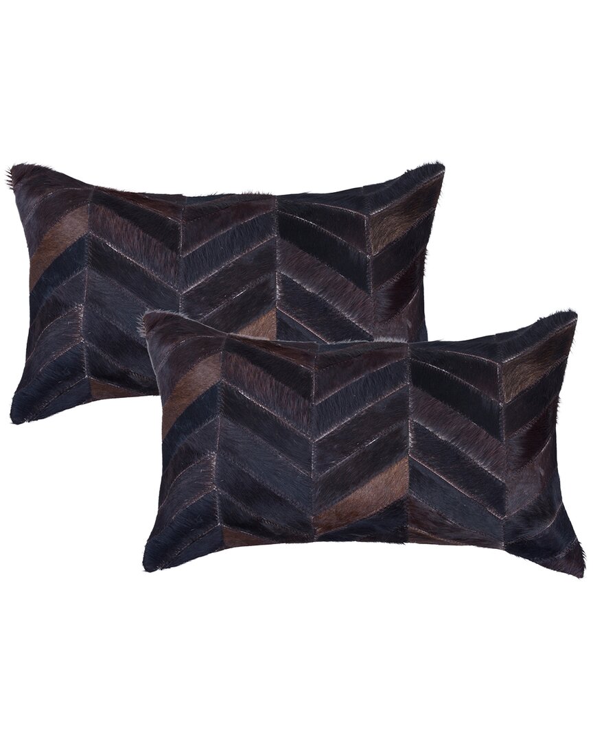 Natural Group Pack Of 2 Torino Chevron Pillow In Brown