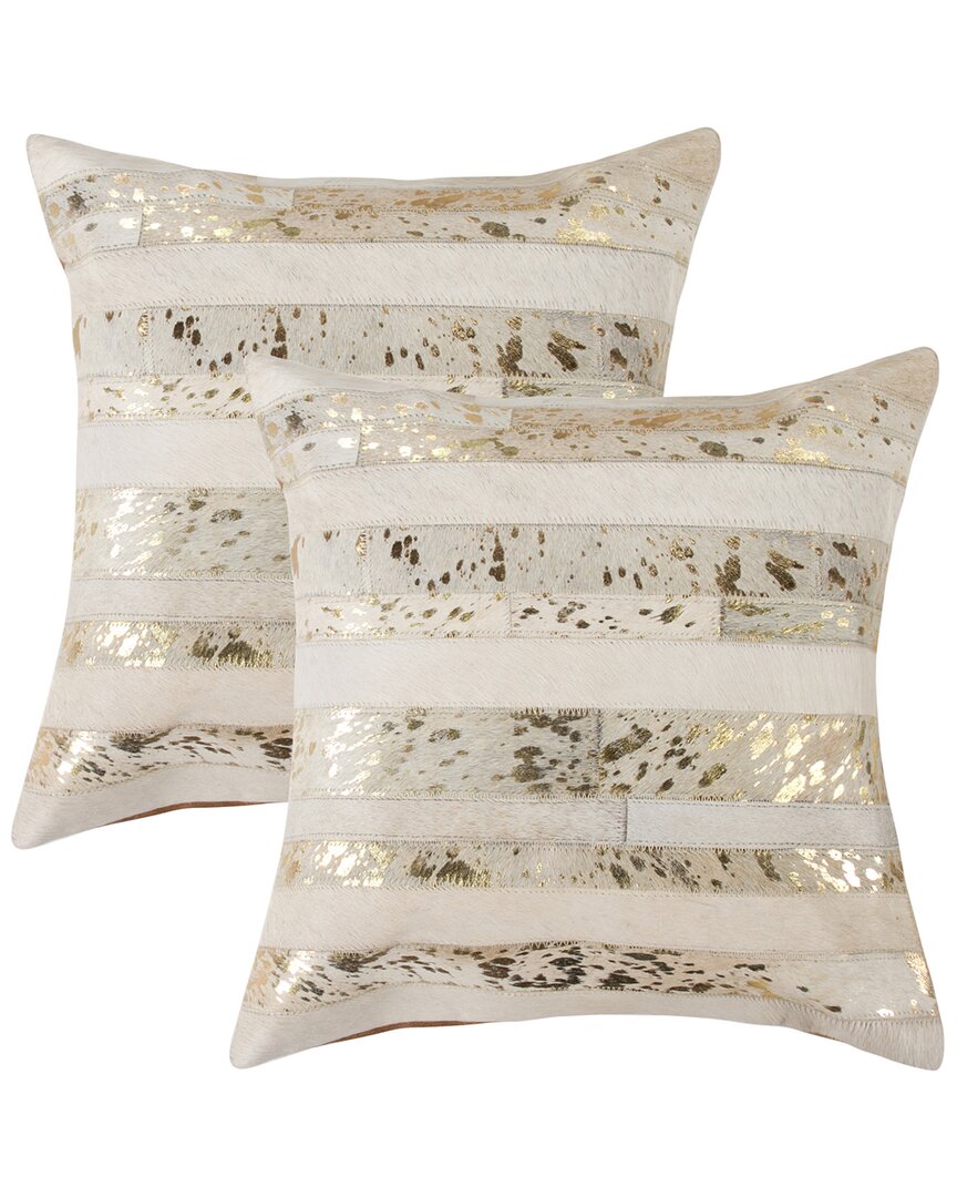 Natural Group Pack Of 2 Torino Madrid Pillow In Gold