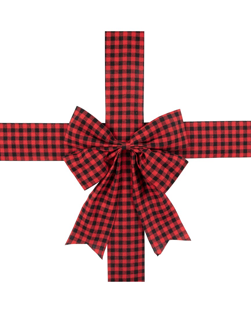 Northlight 14ft Red Buffalo Plaid Door Bow Indoor Ribbon In Red