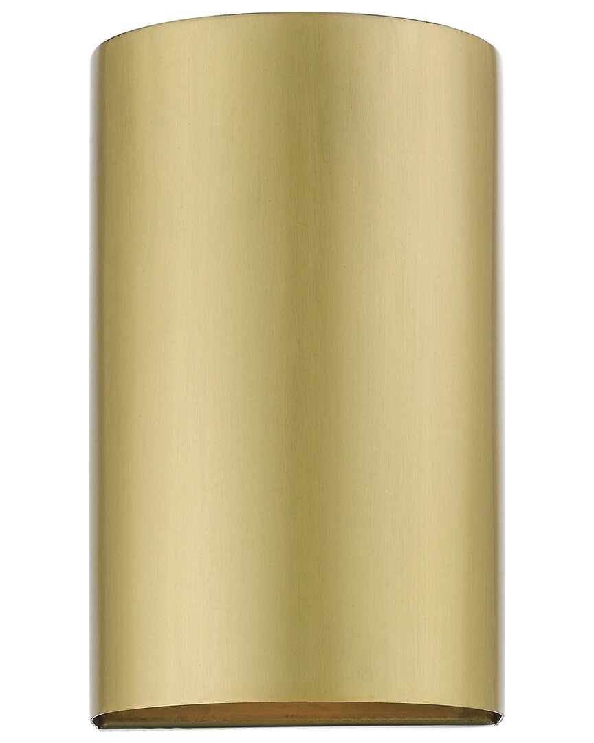 Livex Lighting 1 Light Satin Gold Outdoor/indoor Ada Small Sconce In Gold