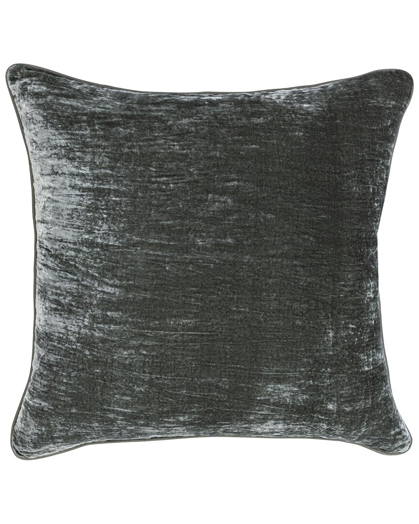 Classic Home Lush Velvet Silk-blend Lexington Throw Pillow In Green