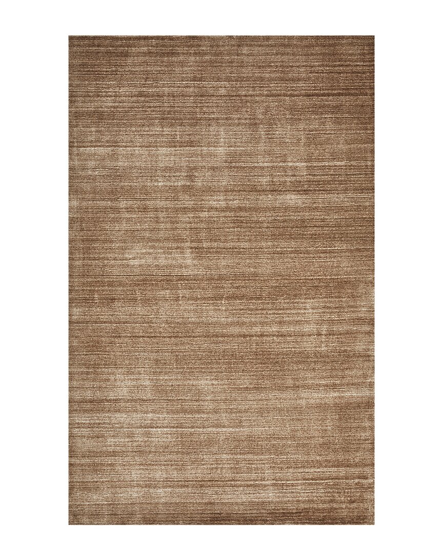 Solo Rugs Harbor Loom Knotted Wool-blend Contemporary Rug In Caramel