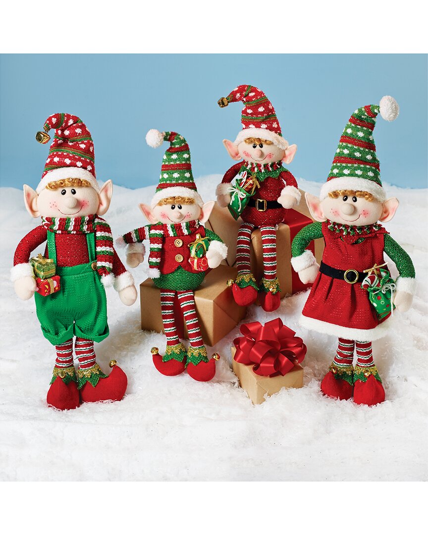 Burton & Burton Burton + Burton Decor Plush Elf Family In Red