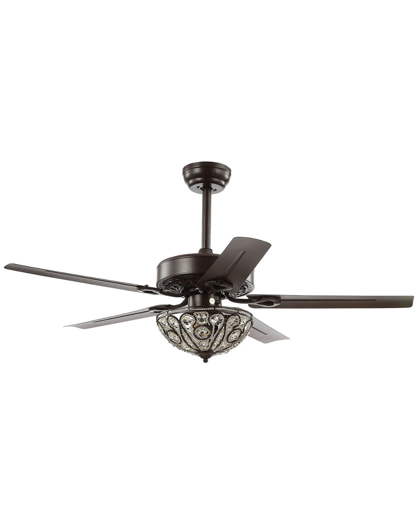Jonathan Y Ali 52in 3-light Wrought Iron Led Ceiling Fan With Remote