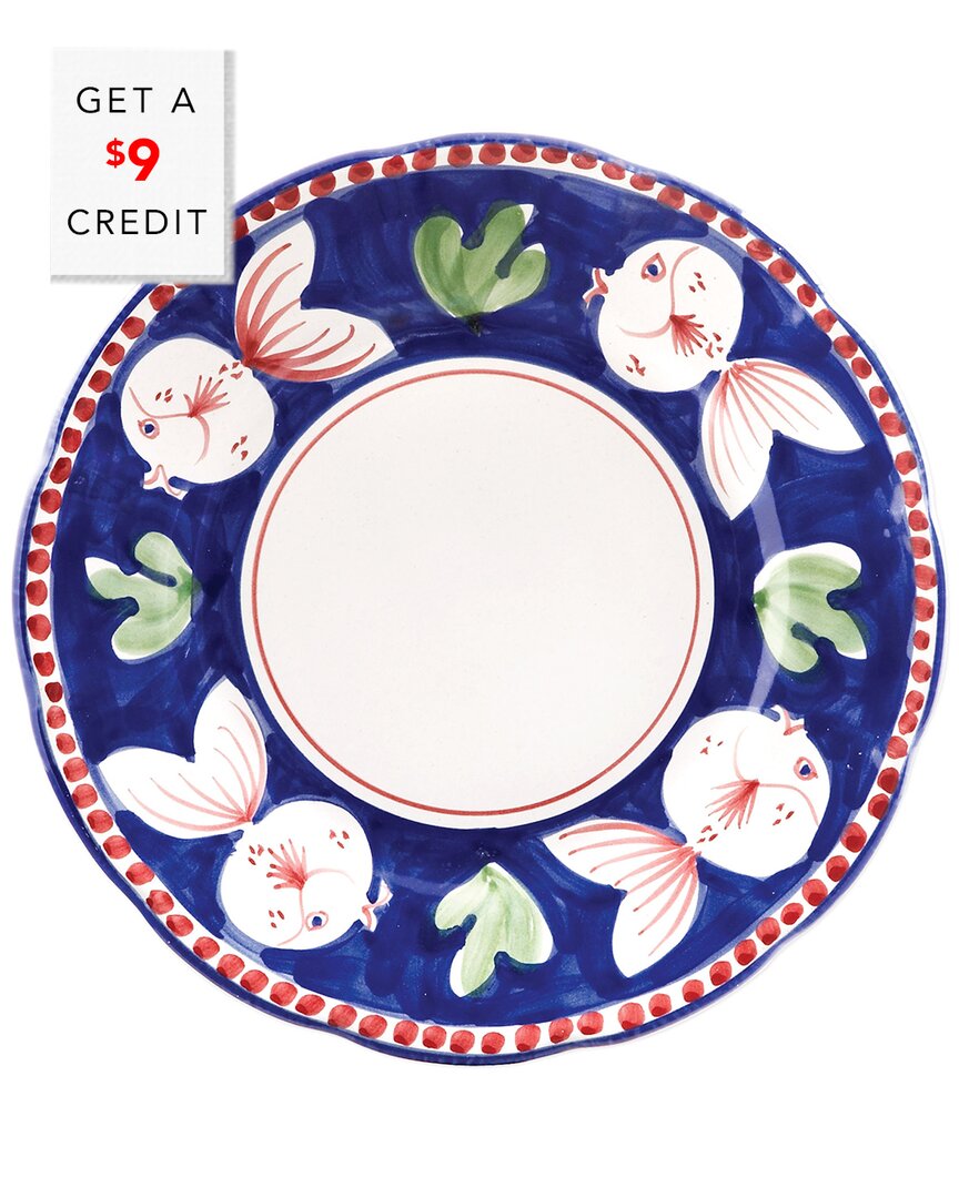 Vietri Pesce Dinner Plate In Navy