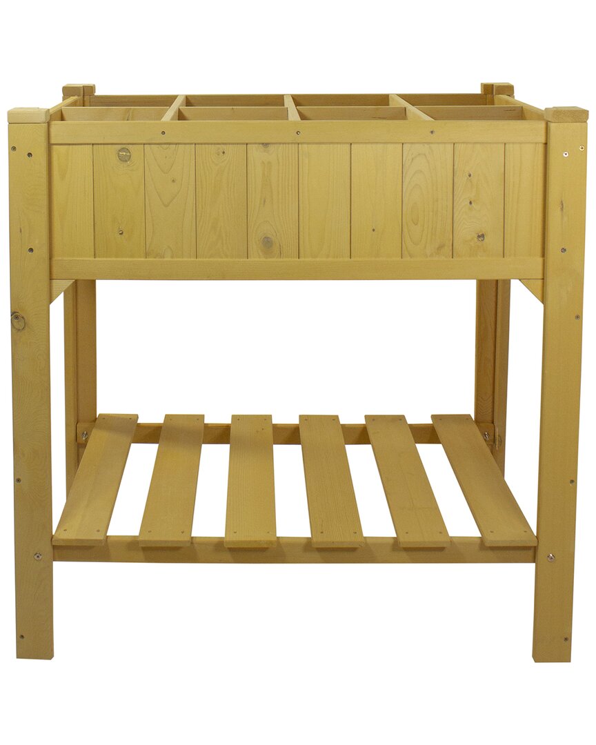 Northlight 3ft Wooden Raised Garden Bed Planter Box With Shelf