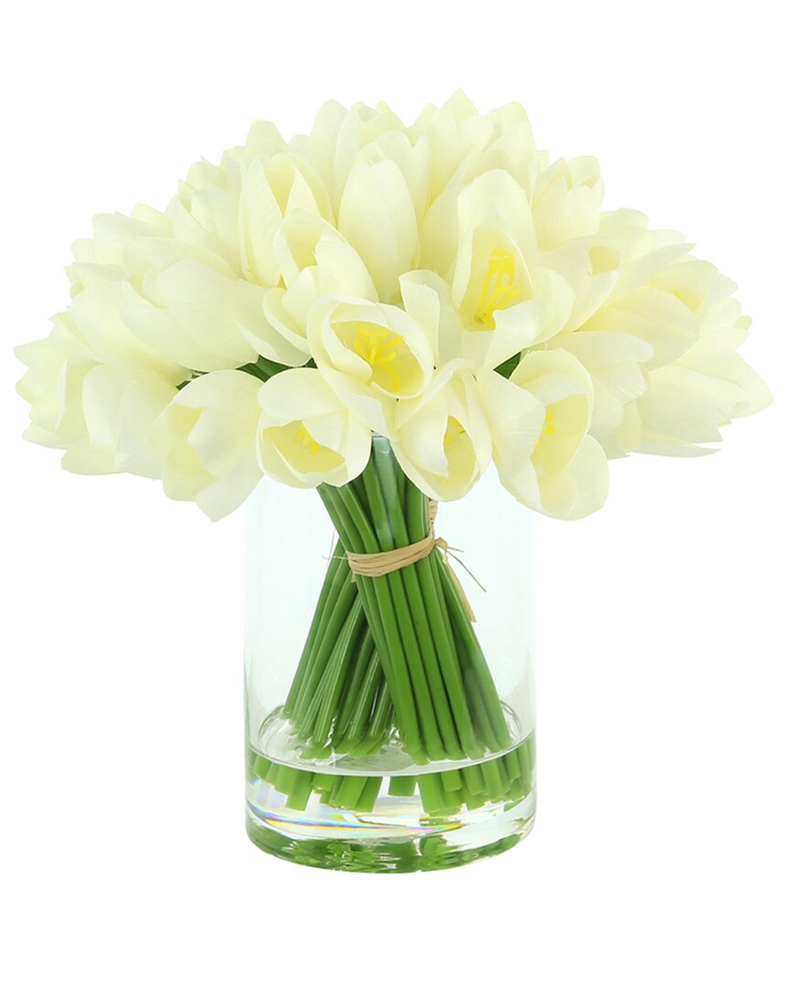 Shop Creative Displays White Tulips Arranged In Clear Glass Vase