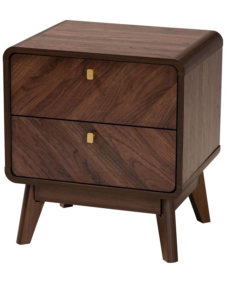 Baxton Studio Markell Mid-century 2-drawer Nightstand In Brown