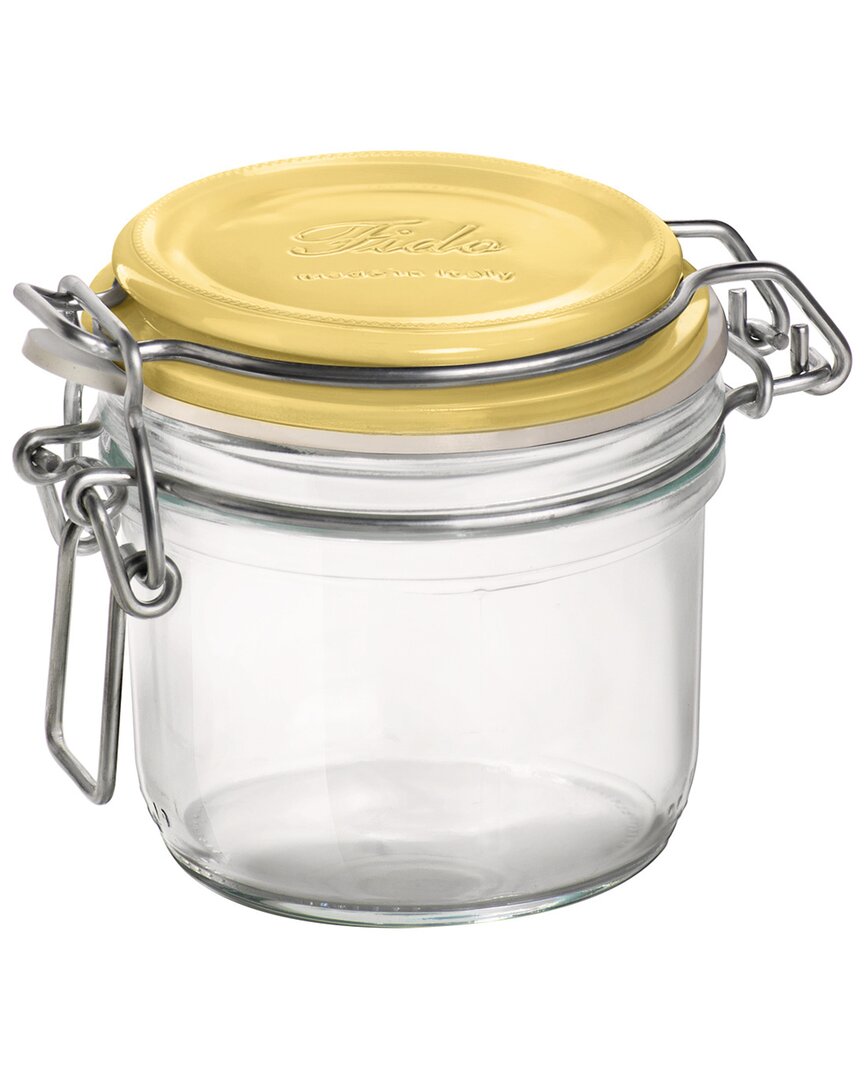 Bormioli Rocco Set Of 12 Color Palette 6.75oz Yellow Fido Food Storage Jars
