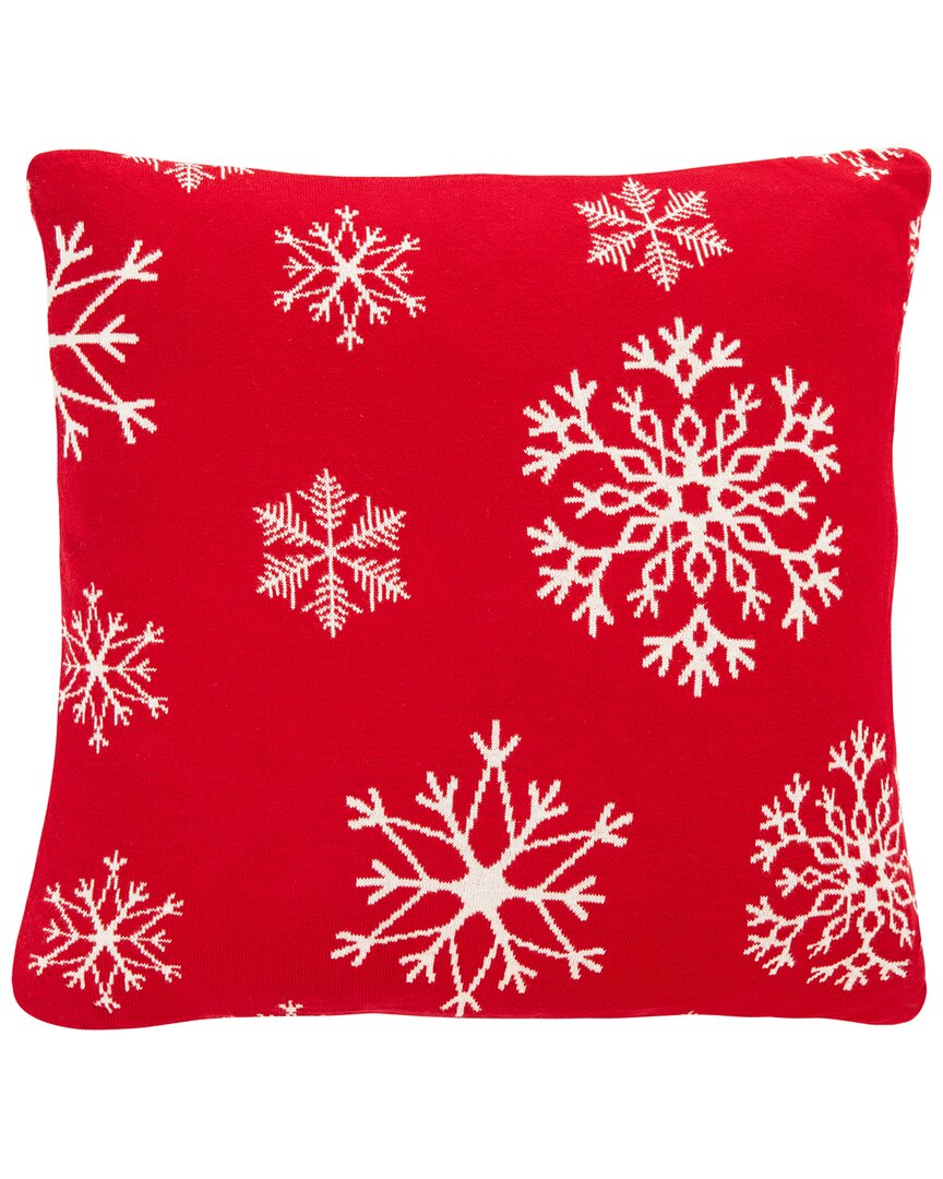 Safavieh Snow Flake Pillow In Red