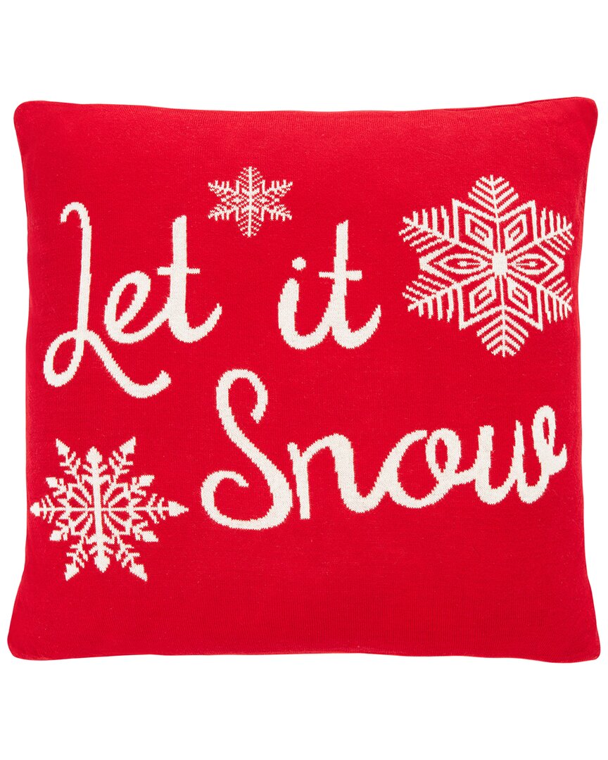 Safavieh Snowfall Pillow In Red