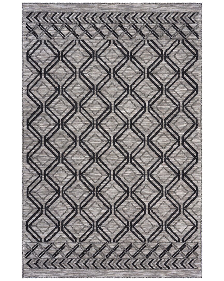 Lr Home Contemporary Geometric Indoor/outdoor Performance Area Rug In Black