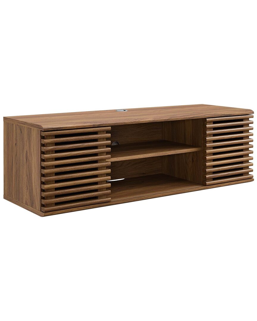 Modway Render 46in Wall-mount Media Console Tv Stand In Brown
