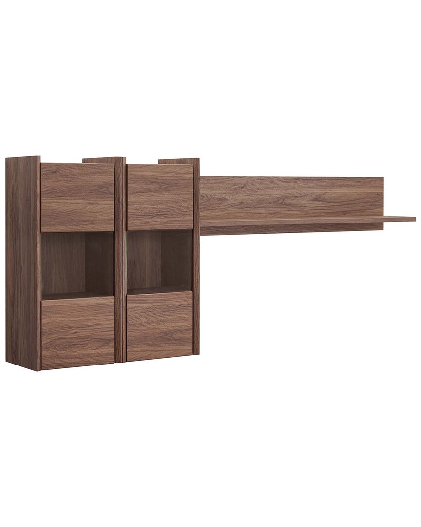 Modway Visionary Wall Mounted Shelves In Brown