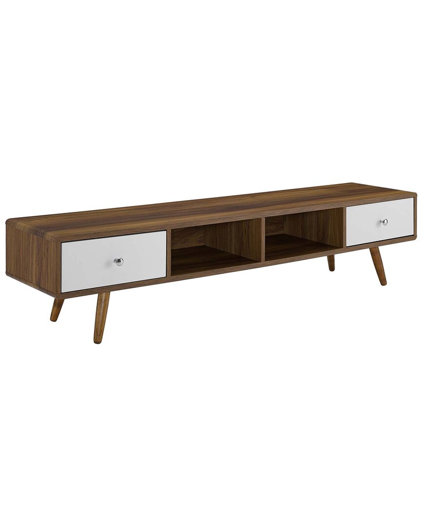 Modway Transmit 70in Media Console Wood Tv Stand In White