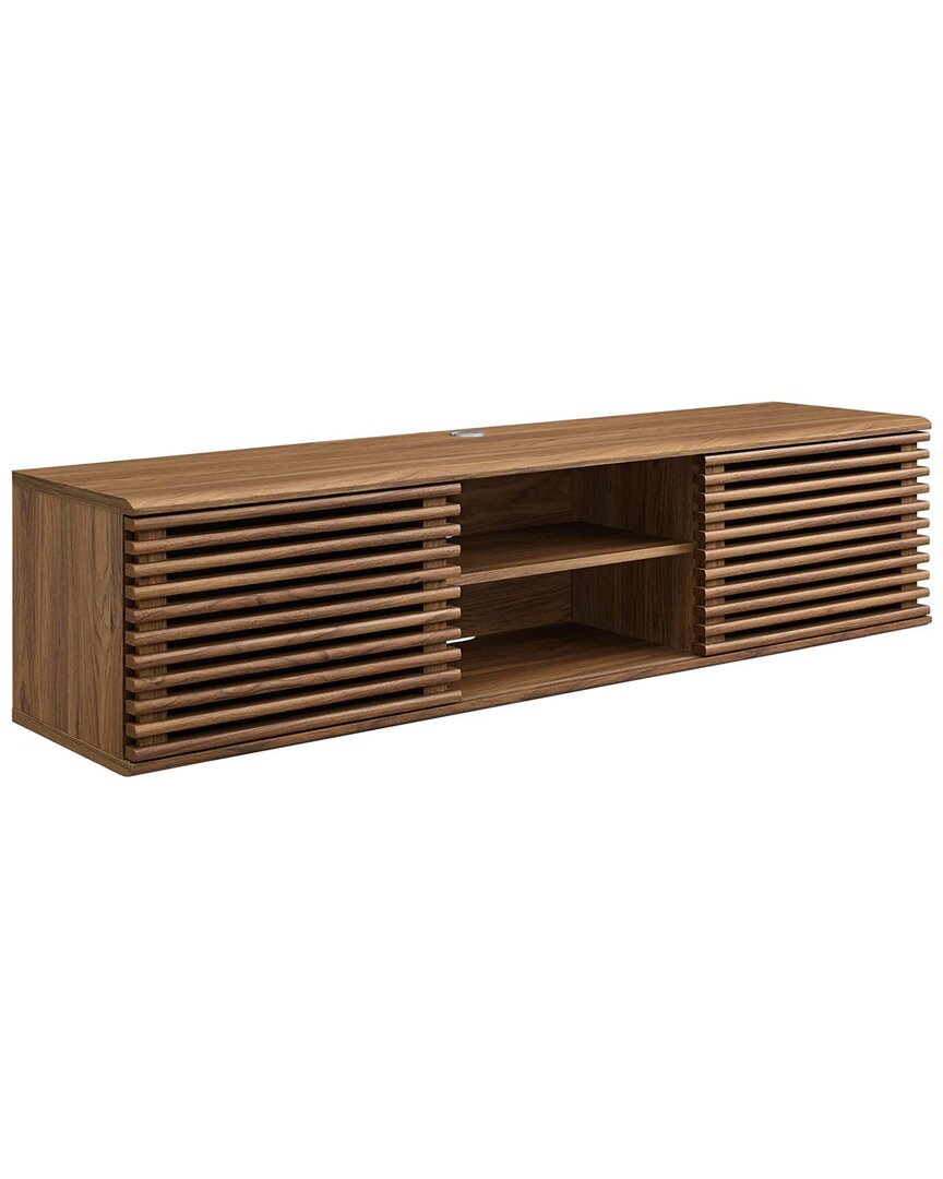 Modway Render 60in Wall-mount Media Console Tv Stand In Brown