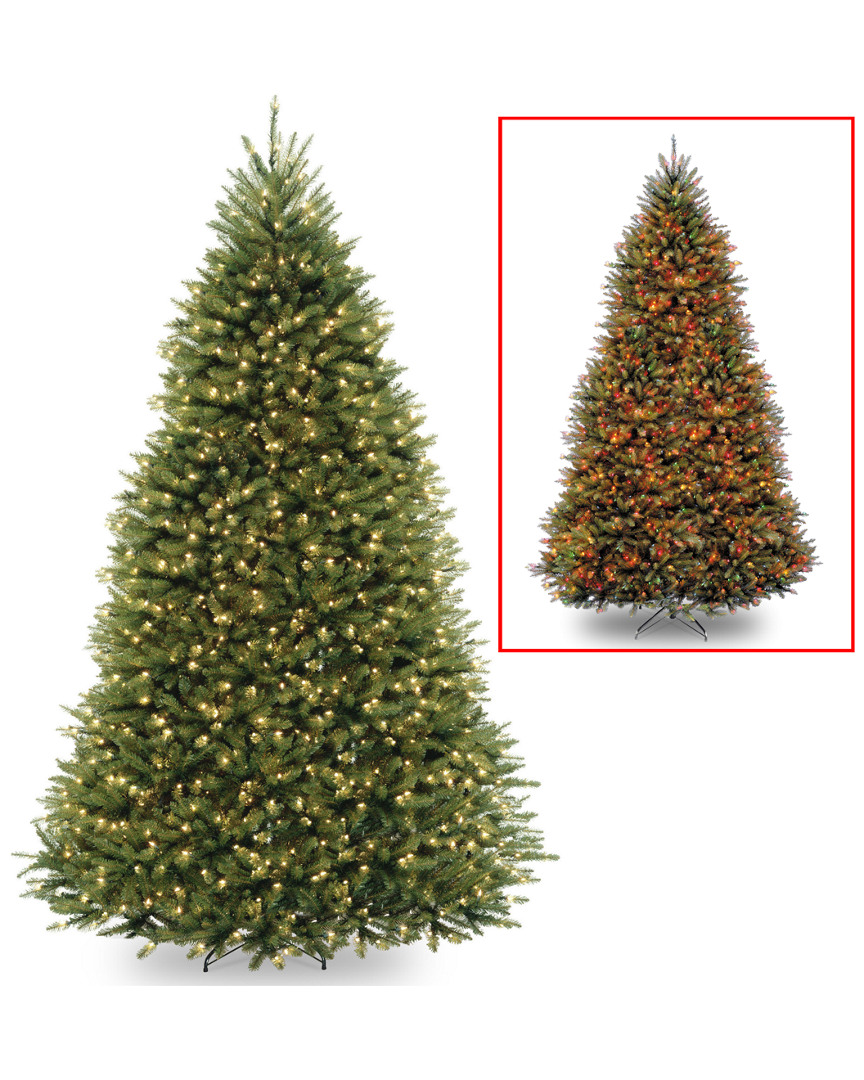 National Tree Company 9ft Dunhill Fir Hinged Tree With 900 Low Voltage Dual Color Lights