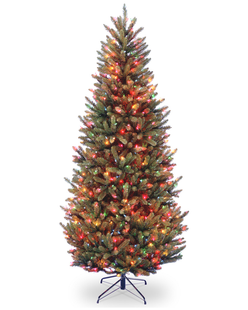 National Tree Company 7.5ft Natural Fraser Slim Fir Hinged Tree With Lights