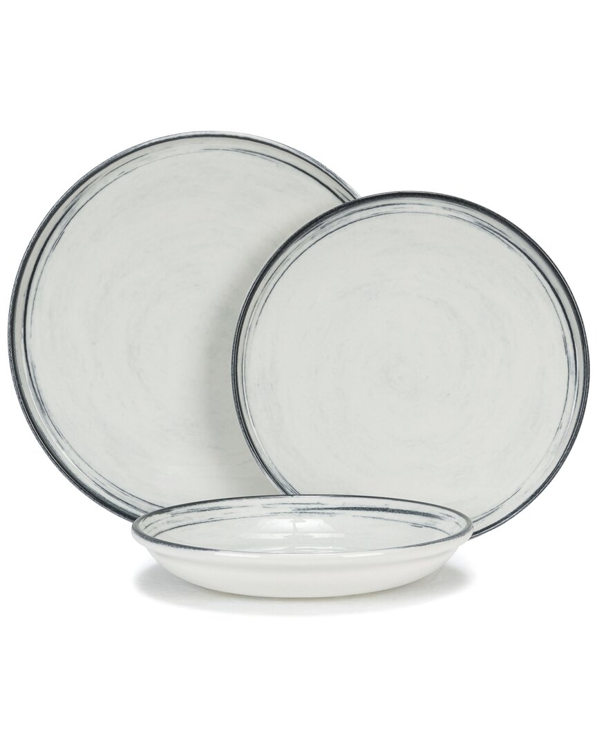 French Home Water's Edge Porcelain 12pc Dinnerware Set In White