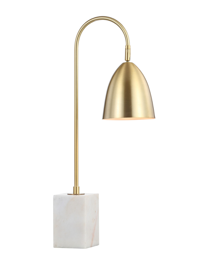 Jonathan Y Ana 26in Gold Arched Metal With Marble Base Led Table Lamp